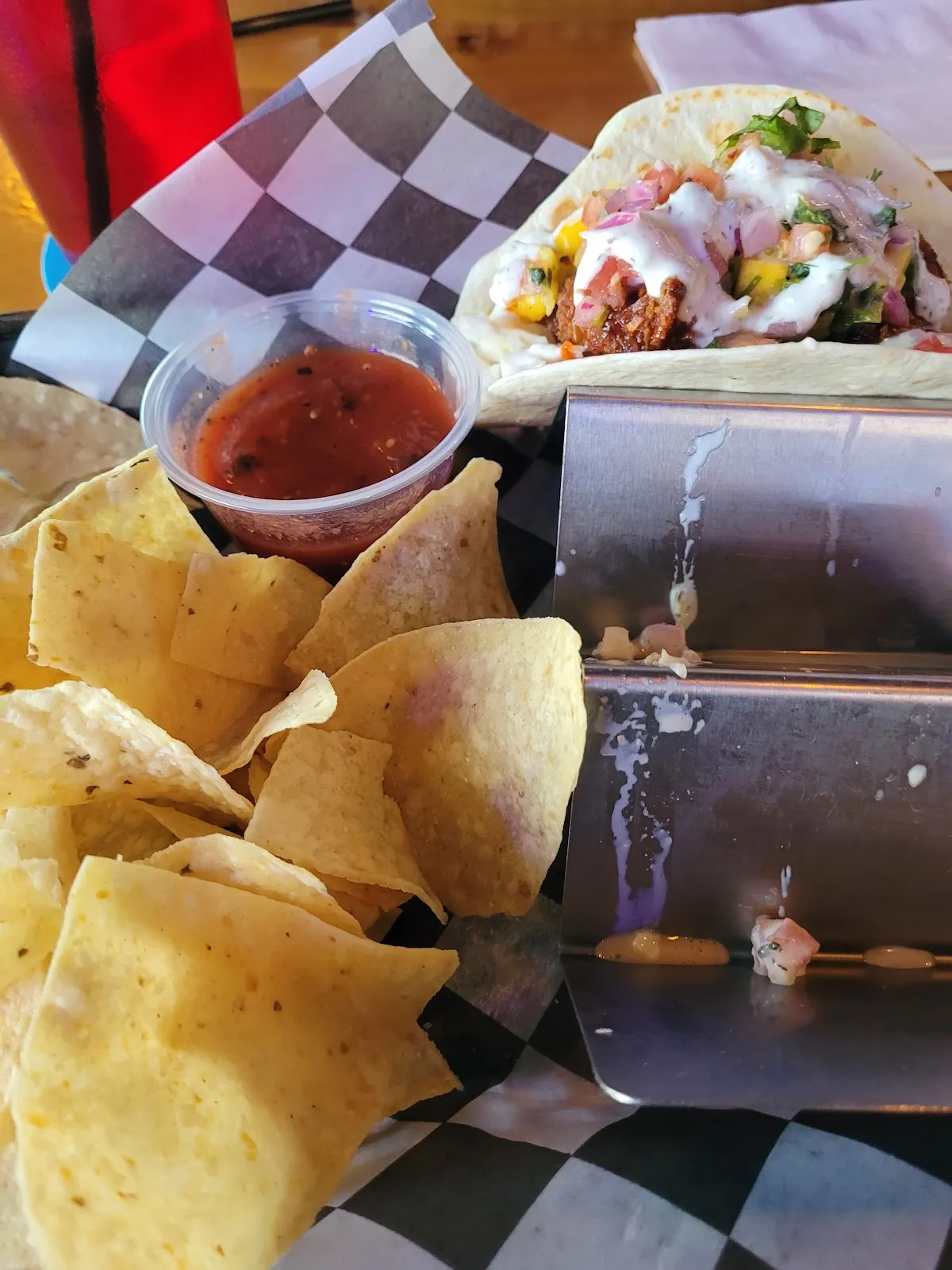 Tacos with chips and salsa