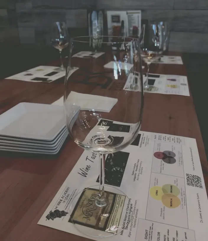 Tasting night table setup